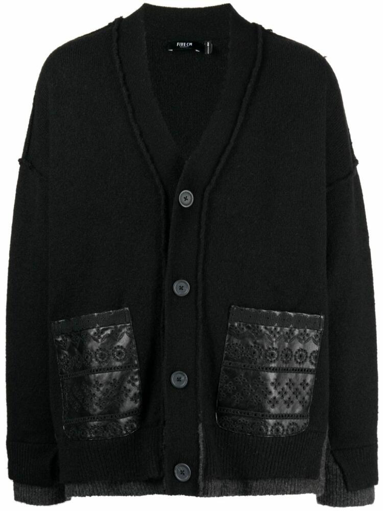 FIVE CM embroidered-detail knitted cardigan - Black Cover