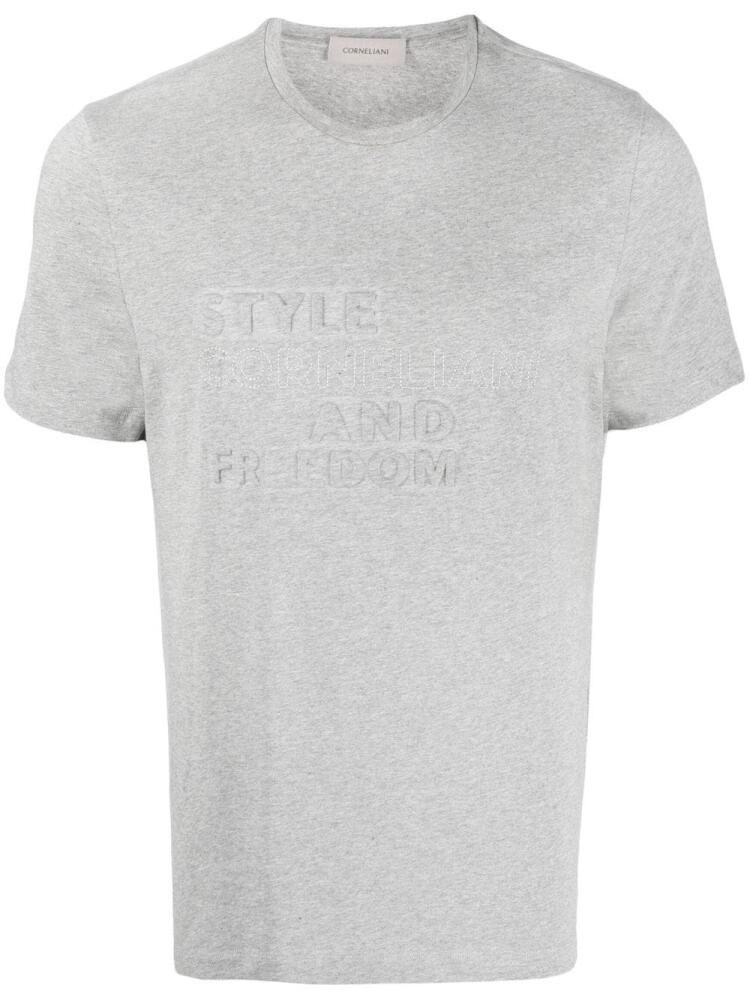 Corneliani slogan-print short-sleeved T-shirt - Grey Cover