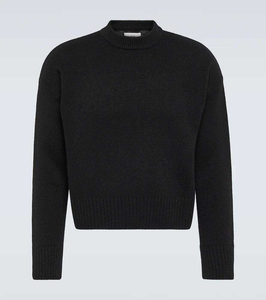 Ami Paris Cropped wool and cashmere sweater Cover