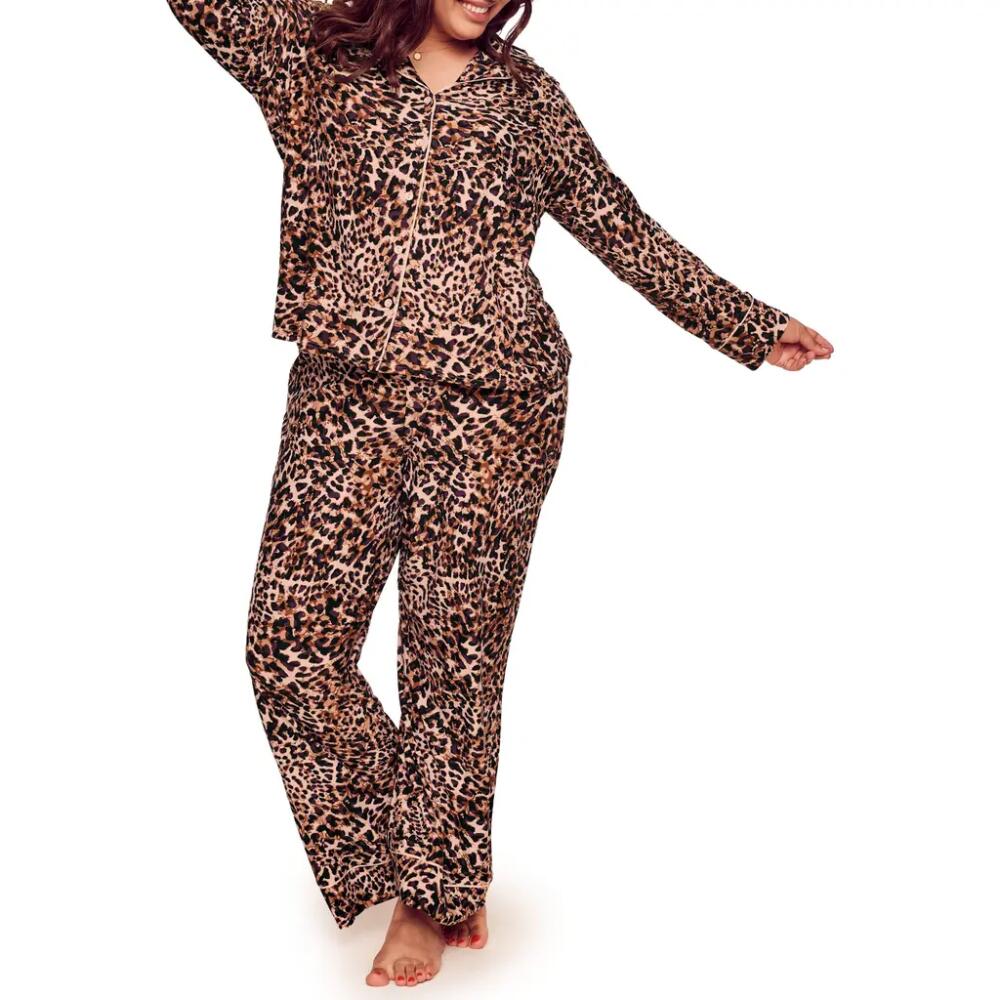 Adore Me Brea Long Knit Pajama Set in Animal Brown Cover