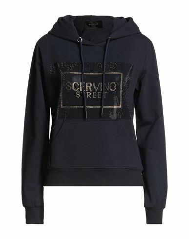 Ermanno Scervino Woman Sweatshirt Midnight blue Cotton, Elastane Cover