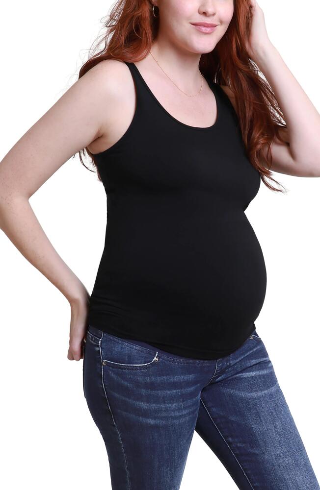 Ingrid & Isabel Maternity Scoop Neck Tank in Black Cover