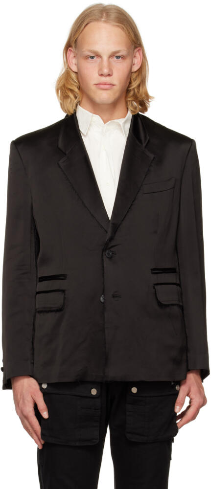 C2H4 Black Inside-Out Smoke Tailored Blazer Cover