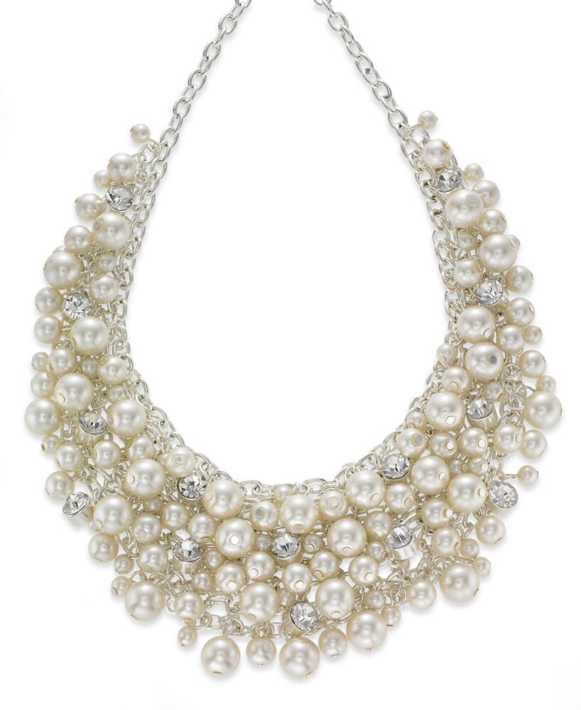 Charter Club 16" Glass Pearl Cluster Bib Necklace Cover