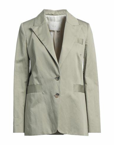 Tela Woman Blazer Khaki Cotton, Flax Cover