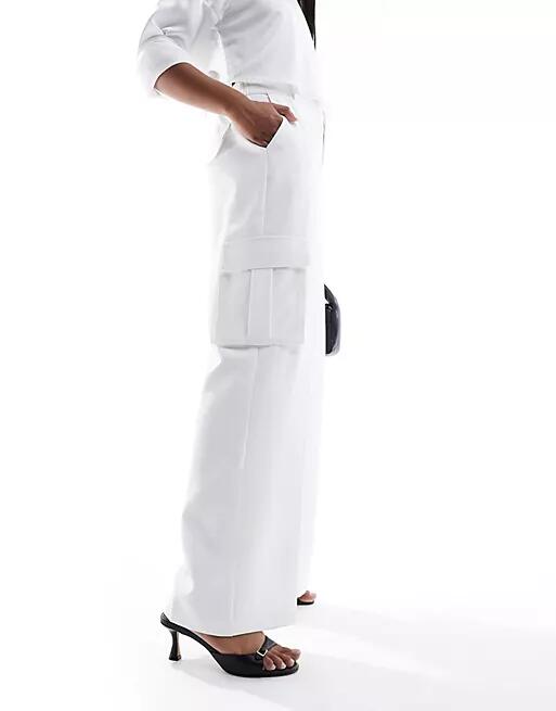 French Connection combat cargo pants in white Cover