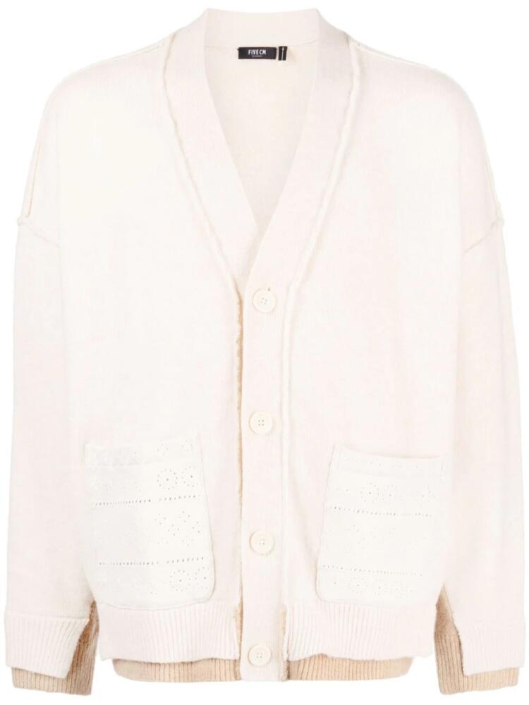 FIVE CM embroidered-detail knitted cardigan - White Cover