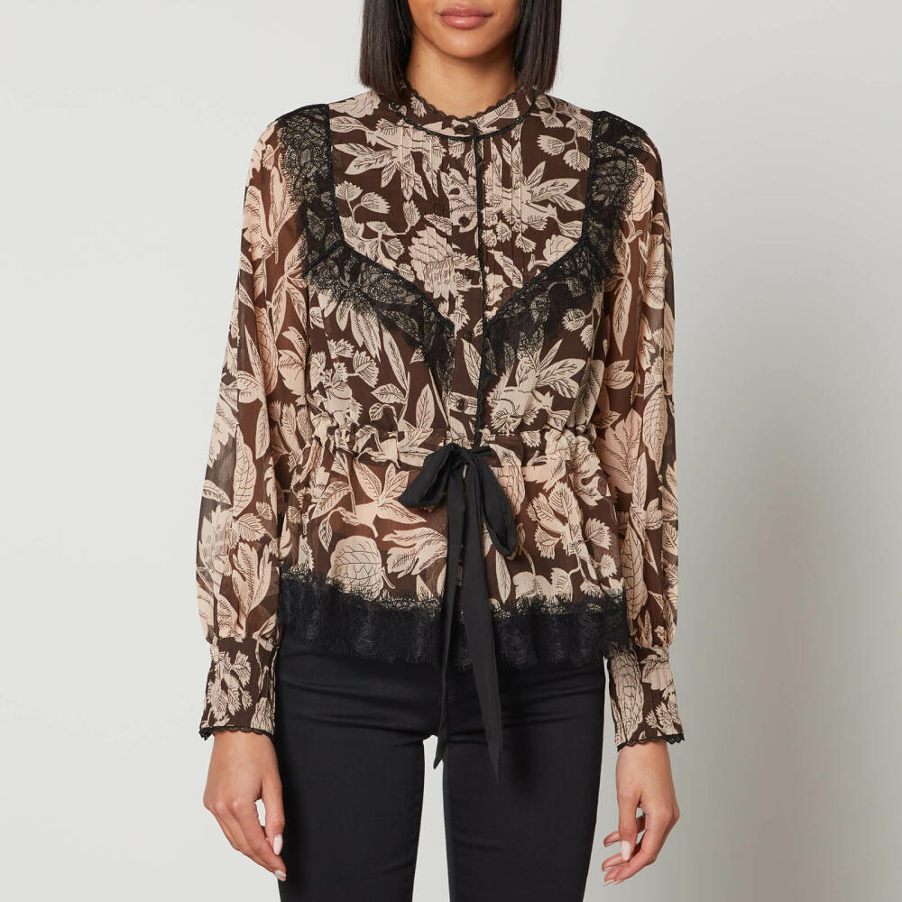 Ted Baker Alness Lace-Trimmed Chiffon Blouse Cover