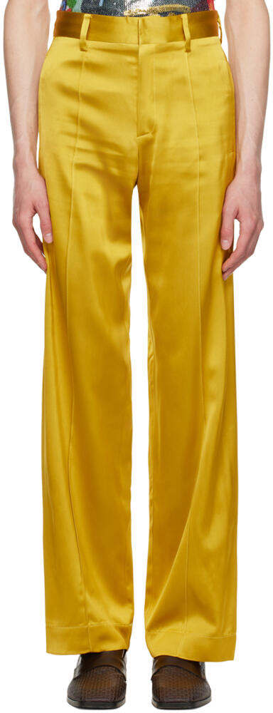 Theophilio SSENSE Exclusive Yellow Pinched Seam Trousers Cover