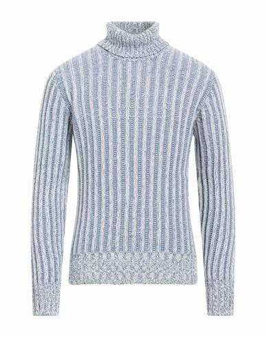 Gran Sasso Man Turtleneck Azure Virgin Wool Cover