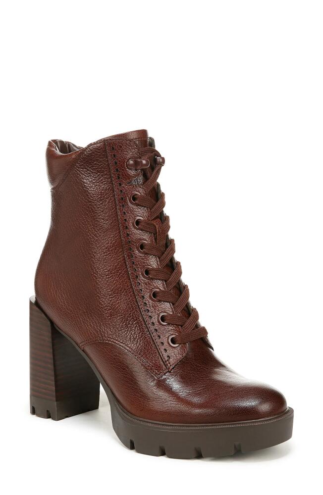 Naturalizer Prewitt Lace-Up Platform Bootie in Amber Brown Cover