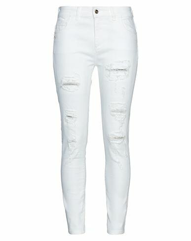 Byblos Woman Jeans White Cotton, Elastane Cover