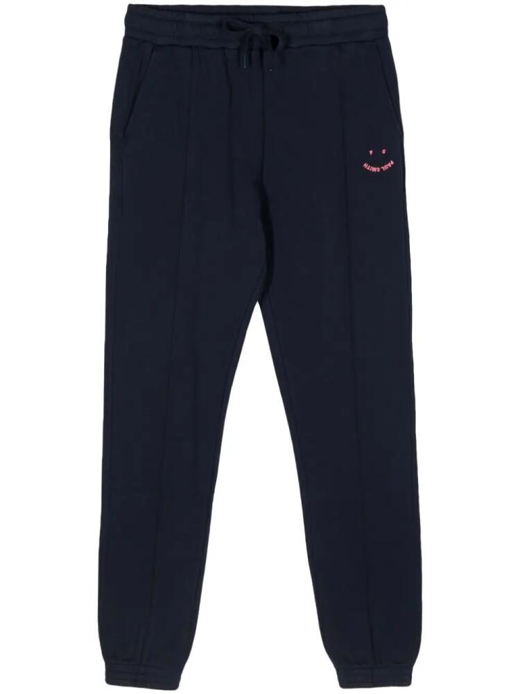 PS Paul Smith logo-embroidered organic cotton track pants - Blue Cover