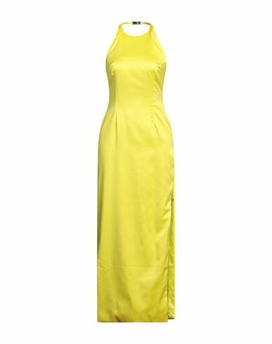 Gcds Woman Maxi dress Yellow Polyester, Elastane Cover