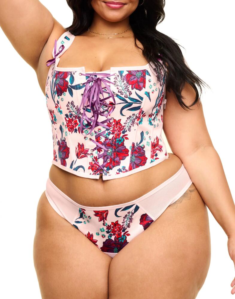 Adore Me Alex Corset & Panty Set in Floral Pink Cover