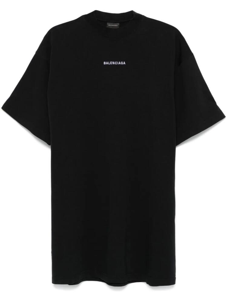 Balenciaga embroidered-logo mini dress - Black Cover