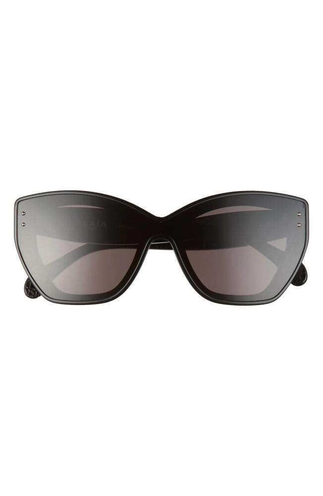 Alaïa 99mm Shield Sunglasses in Black/Grey Cover