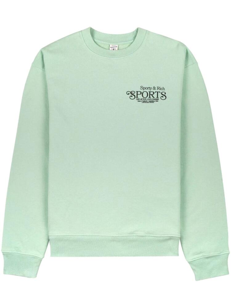 Sporty & Rich logo-print cotton sweatshirt - Green Cover