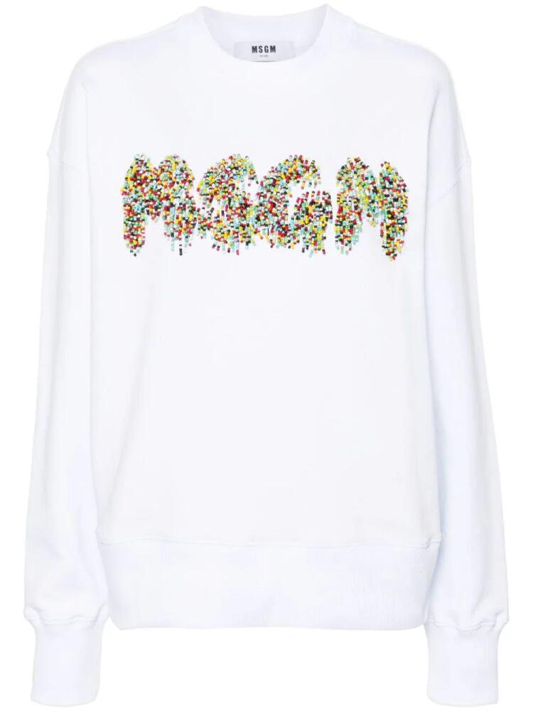 MSGM beaded-logo sweatshirt - White Cover