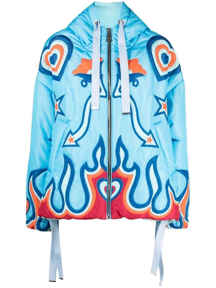 Khrisjoy graphic print jacket - Blue Cover