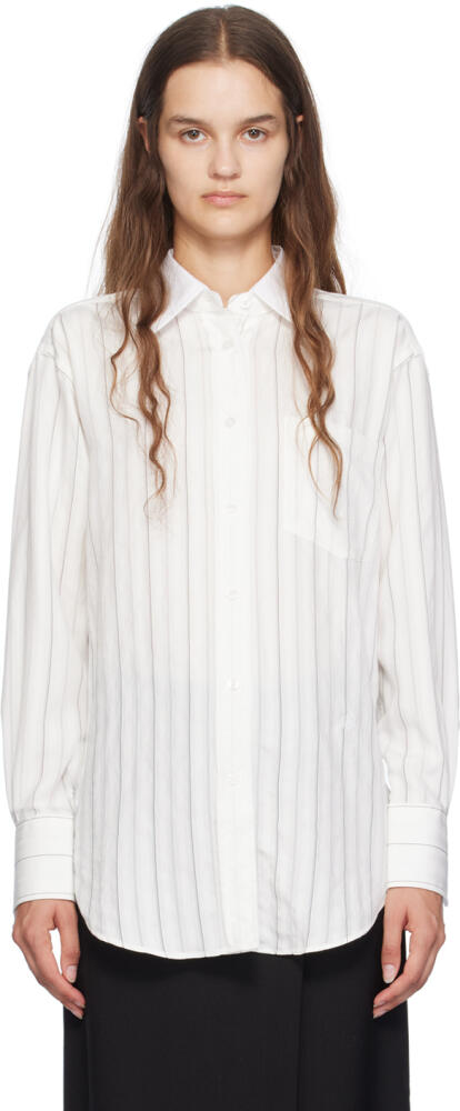 BOSS White Striped Shirt Cover