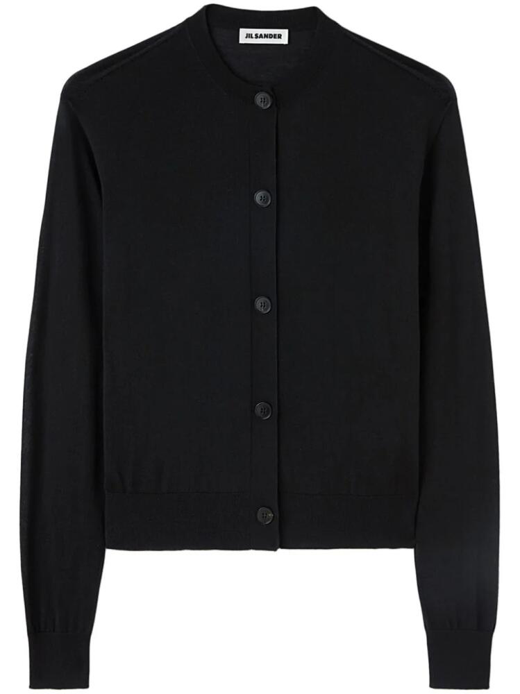 Jil Sander fine-knit crew-neck cardigan - Black Cover