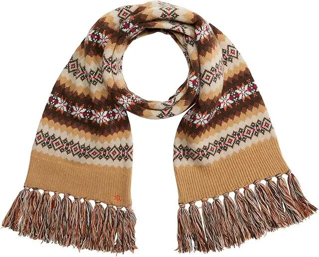 LAUREN Ralph Lauren Multi Fair Isle Scarf (Brown Multi) Scarves Cover