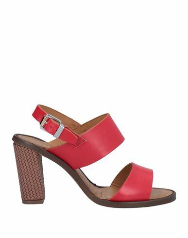 Paola Ferri Woman Sandals Red Cowhide Cover