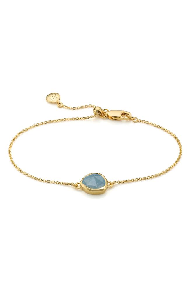 Monica Vinader Siren Semiprecious Stone Bracelet in Aquamarine/Silver Cover