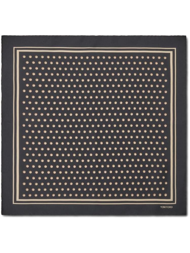 TOM FORD mulberry-silk pocket square - Black Cover