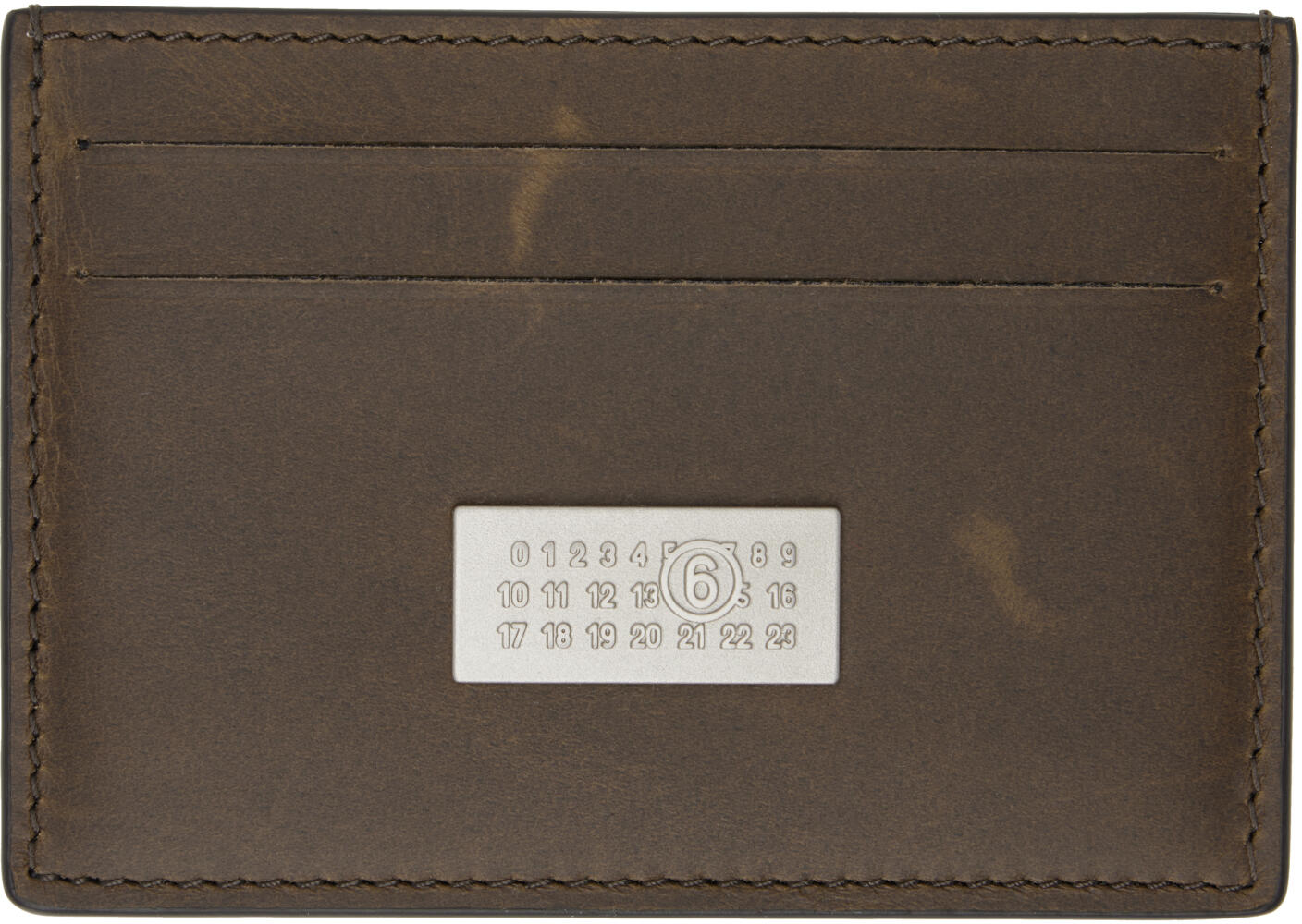 MM6 Maison Margiela Brown Numeric Card Holder Cover