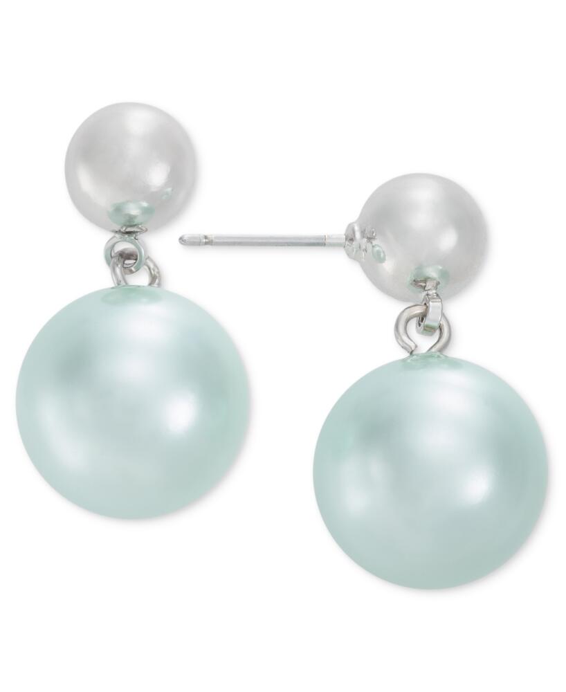 Charter Club Silver-Tone Color Imitation Pearl Drop Earrings, Created for Macy's - Multi Cover