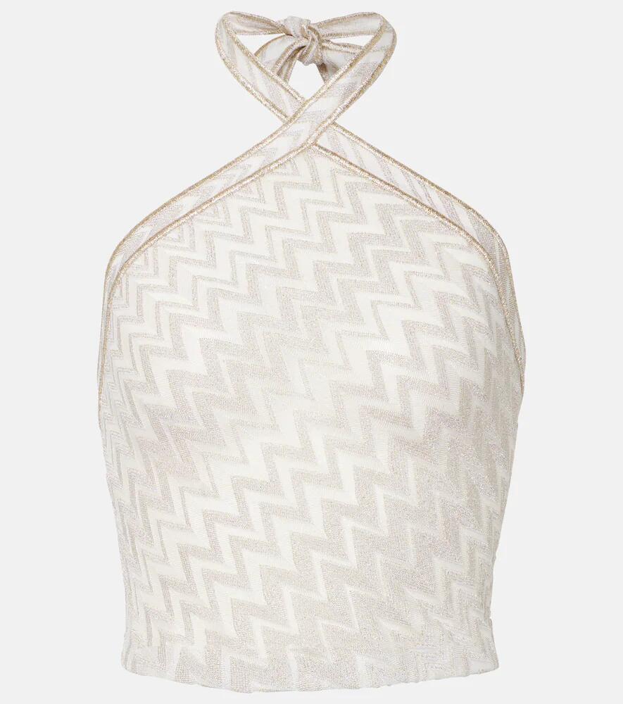 Missoni Chevron lamé crop top Cover