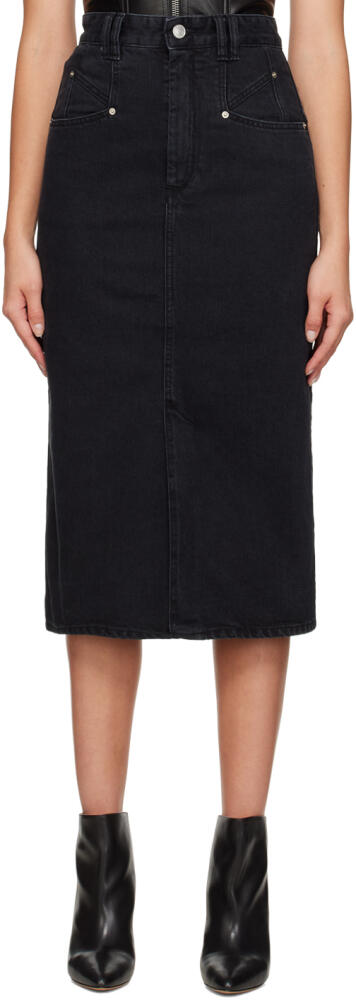 Isabel Marant Black Dipoma Denim Midi Skirt Cover