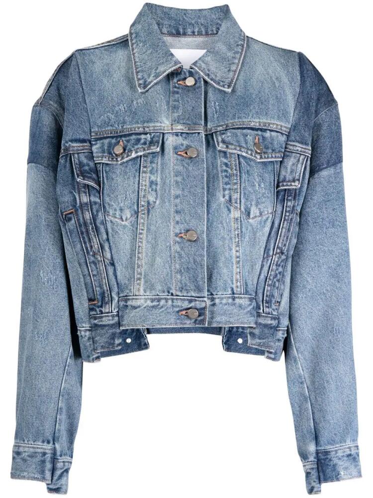 JNBY layered patchwork denim jacket - Blue Cover