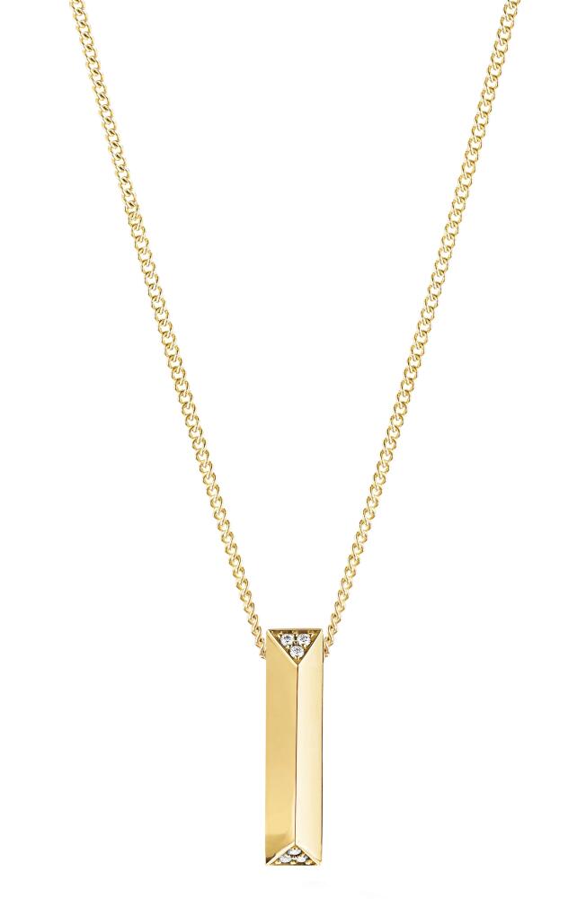 Cast The Blade Pavé Diamond Pendant in Gold Cover