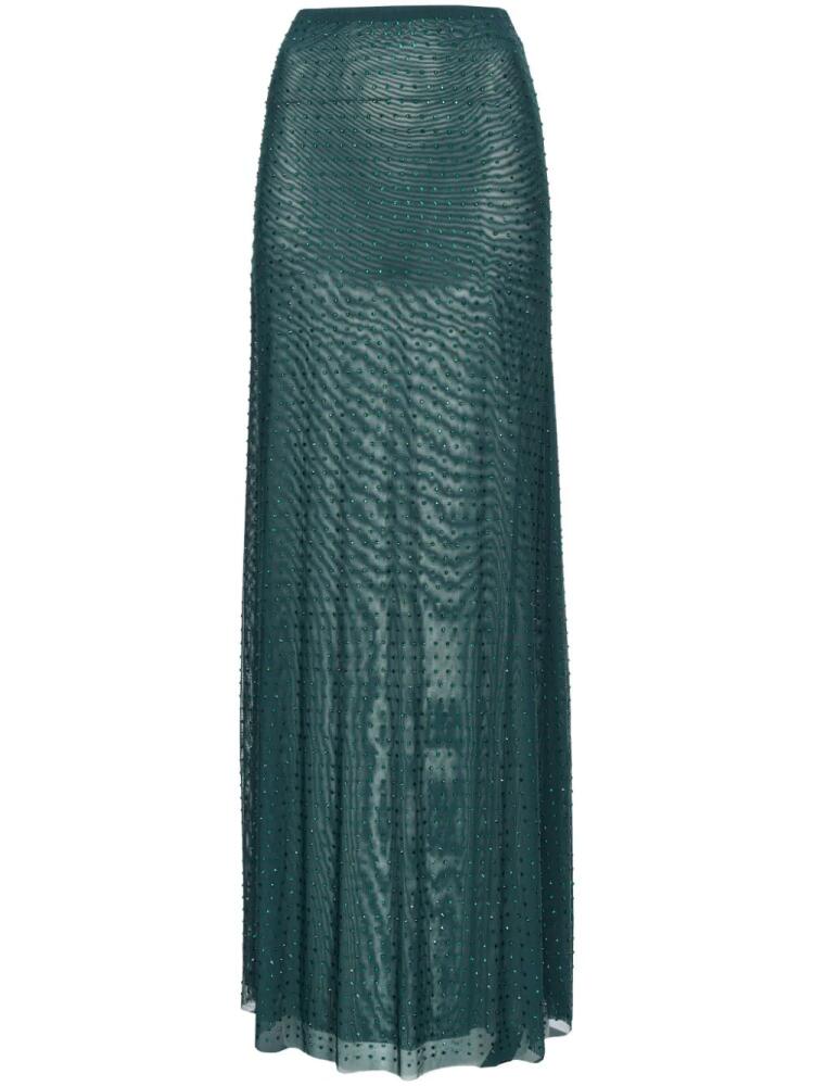 PINKO Le Havre crystal-embellished maxi skirt - Green Cover