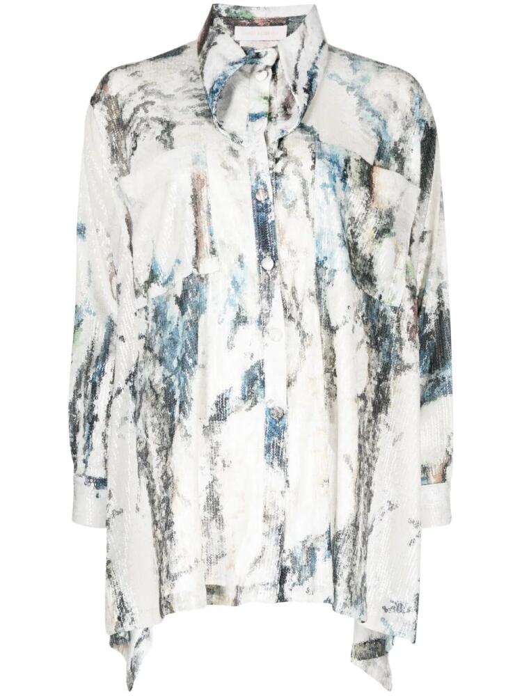 Saiid Kobeisy Sequin asymmetrical shirt - Blue Cover