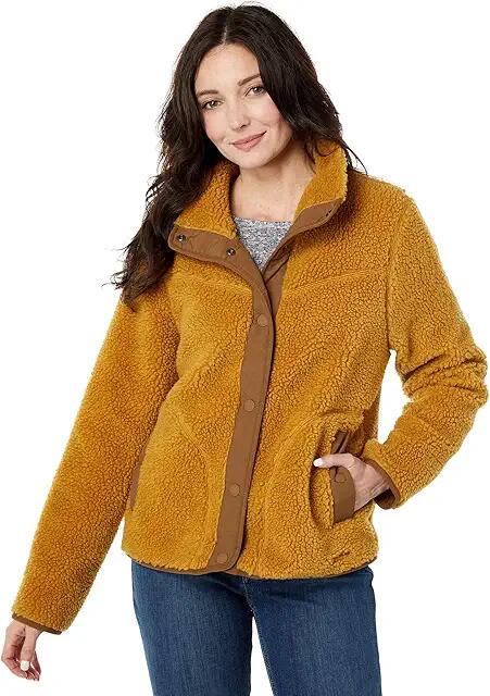 L.L.Bean Bean's Sherpa Fleece Jacket (Antique Gold) Women's Coat Cover