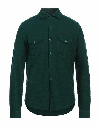 Majestic Filatures Man Shirt Green Cotton, Cashmere Cover