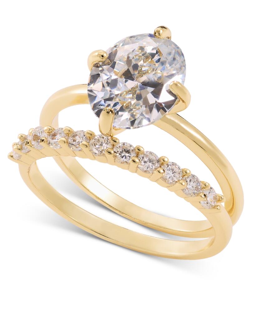 Charter Club Gold-Tone 2-Pc. Set Oval Cubic Zirconia & Pave Rings, Created for Macy's - Gold Cover