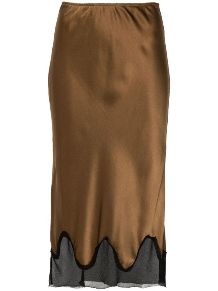 The Garment silk midi skirt - Brown Cover