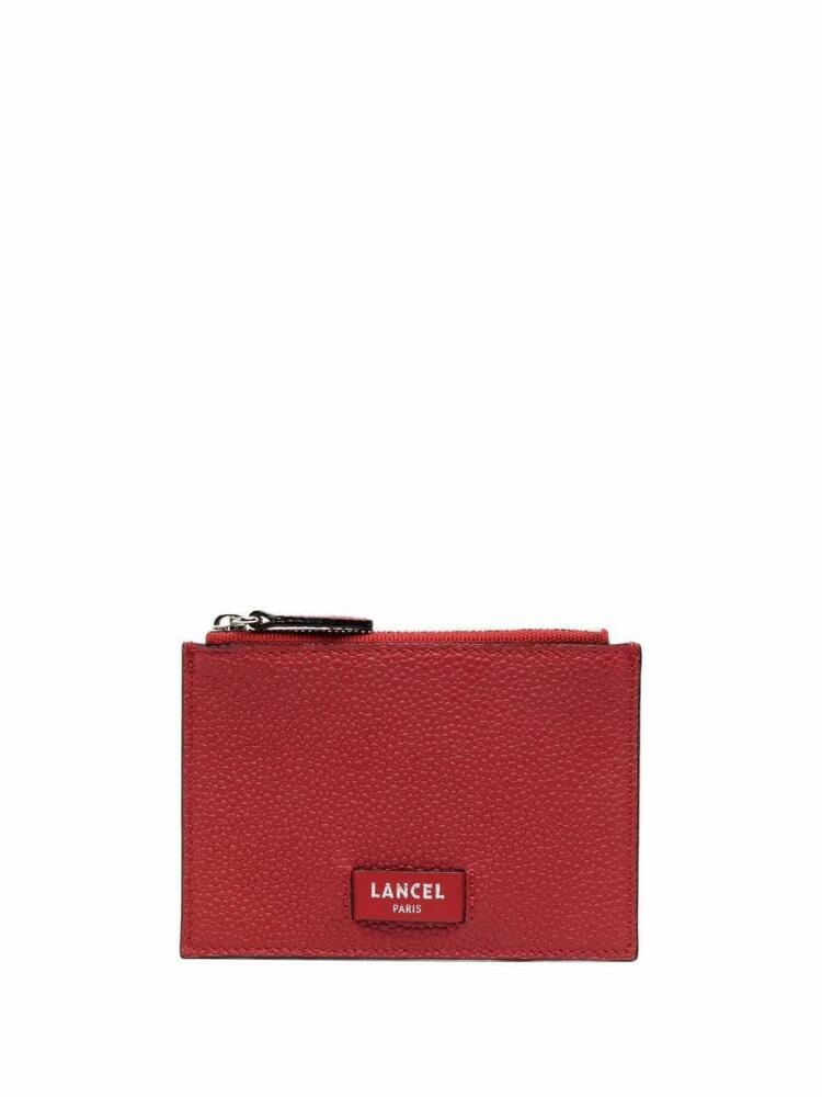 Lancel logo leather card holder - Red Cover