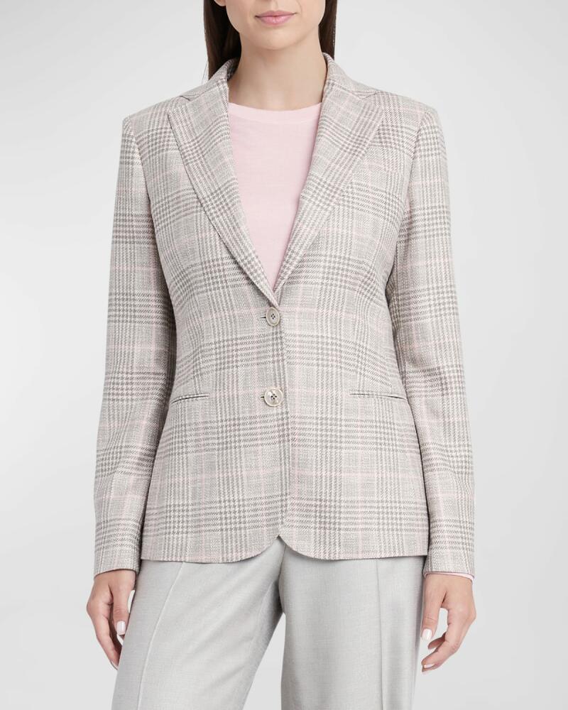 Kiton Check Single-Breasted Cashmere Blazer Jacket Cover