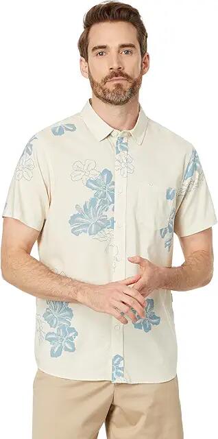 VISSLA Byebiscus Eco Short Sleeve Woven (Bone) Men's Clothing Cover