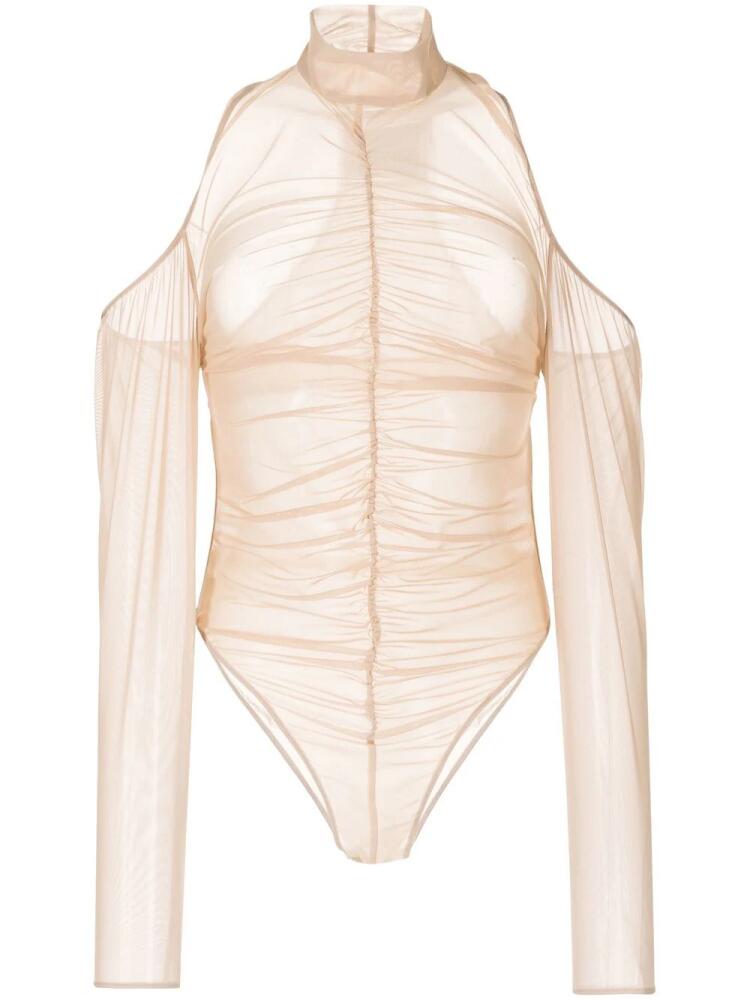 Boyarovskaya ruched mesh bodysuit - Brown Cover