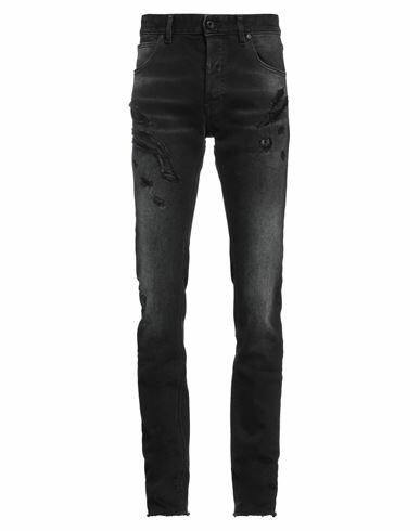 Just Cavalli Man Jeans Steel grey Cotton, Elastane, Calfskin Cover