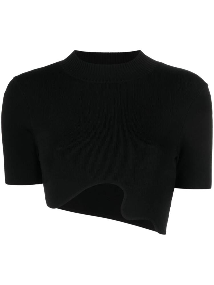 Christopher Esber Maparadita asymmetric ribbed top - Black Cover