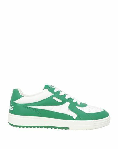 Palm Angels Man Sneakers Green Leather Cover