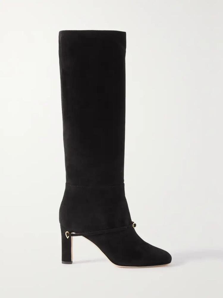 Jennifer Chamandi - Samuele 85 Suede Knee Boots - Black Cover